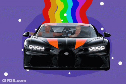 Bugatti Car With Two People GIF