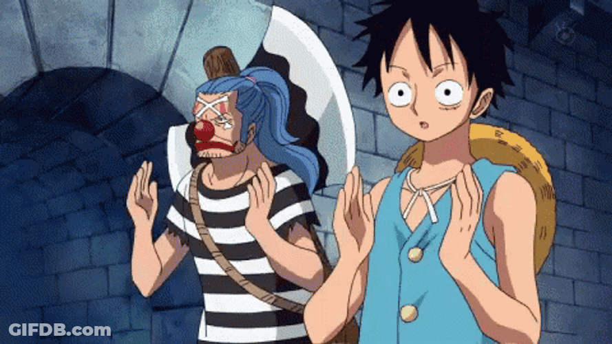 Buggy And Luffy Applauding GIF
