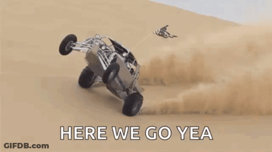 Buggy Kart Drifting In Desert Sand GIF