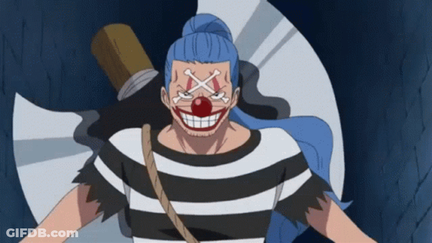 Buggy Pirate Clown Body Falling Apart GIF