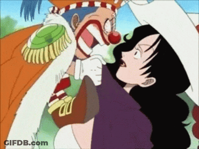 Buggy Scaring Alvida One Piece GIF