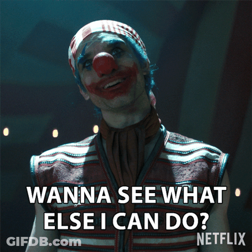 Buggy Sinister Clown Threatens GIF