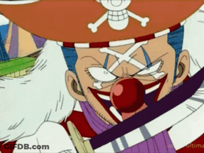 Buggy Star Clown Licking Sword Blade GIF