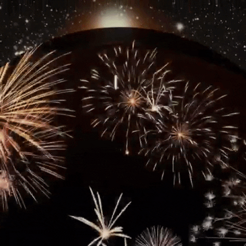 Bugle Playing Fireworks Graphics Design GIF