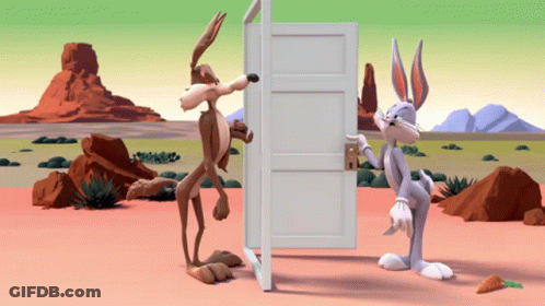 Bugs Bunny And Coyote Standing Together GIF