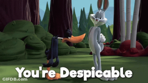 Bugs Bunny And Daffy Duck You're Despicable GIF
