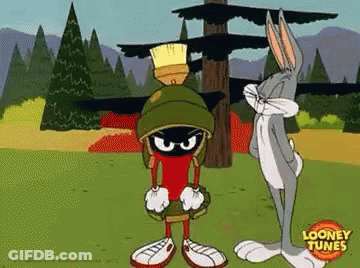 Bugs Bunny And Marvin The Martian From Looney Tunes GIF