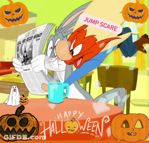 Bugs Bunny And Woody Woodpecker Reading Newspaper Drinking Coffee GIF