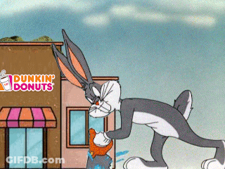 Bugs Bunny At Dunkin' Donuts GIF