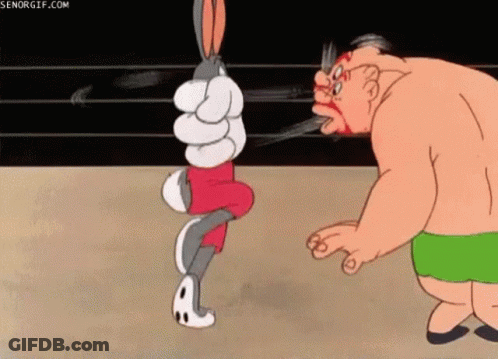 Bugs Bunny Boxing Man GIF