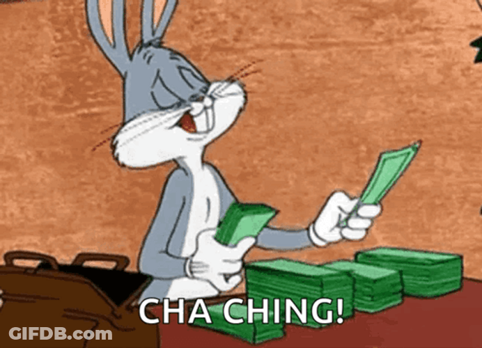 Bugs Bunny Counting Money Cha Ching GIF