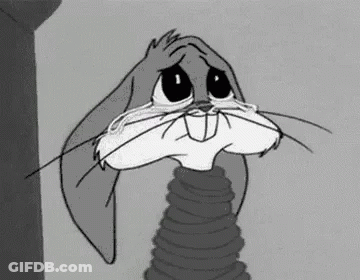 Bugs Bunny Crying In Black And White GIF