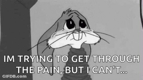 Bugs Bunny Crying In Black And White Cartoon GIF