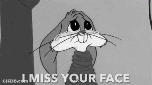 Bugs Bunny Crying Saying I Miss Your Face GIF
