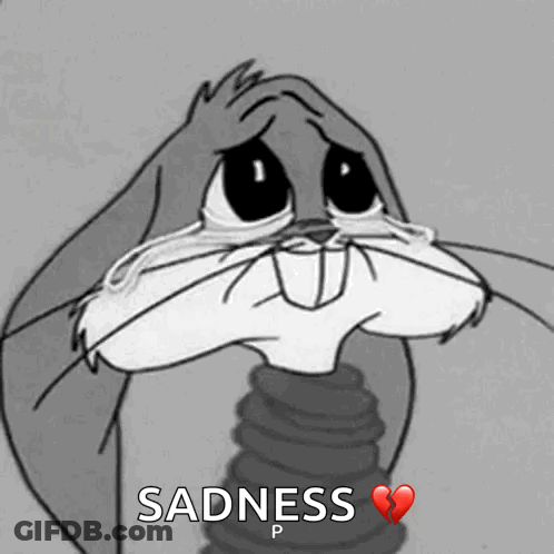 Bugs Bunny Crying With Broken Heart GIF