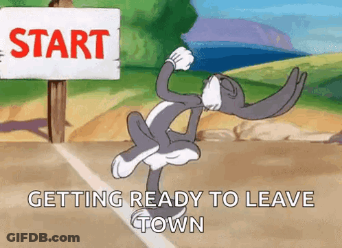Bugs Bunny Dancing Start Getting Ready To Leave Town GIF