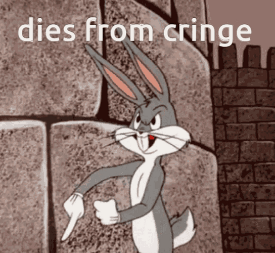 Bugs Bunny Dies From Cringe GIF