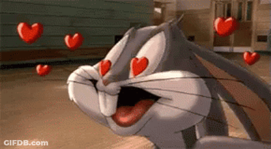 Bugs Bunny Eye Heart Reaction GIF