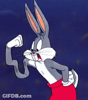 Bugs Bunny Flexing Muscles GIF