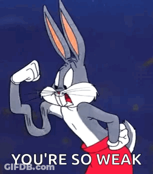 Bugs Bunny Flexing Muscles GIF