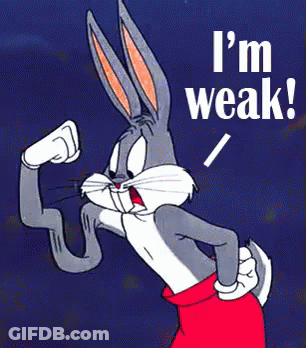 Bugs Bunny Flexing Muscles I'm Weak GIF