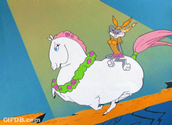 Bugs Bunny Florida Riding Unicorn GIF