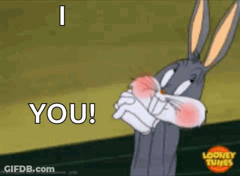 Bugs Bunny From Looney Tunes Is Making A Funny Face And Saying `` I You '' . GIF