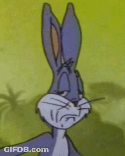 Bugs Bunny From Looney Tunes Is Making A Sad Face GIF