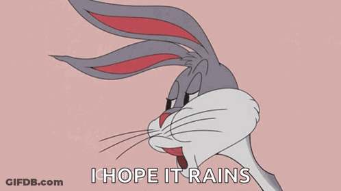 Bugs Bunny From Looney Tunes Says I Hope It Rains On A Pink Background GIF