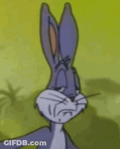 Bugs Bunny From The Looney Tunes Cartoon Is Making A Sad Face . GIF