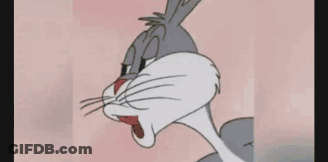 Bugs Bunny Has His Mouth Open And The Word No Is On The Bottom GIF