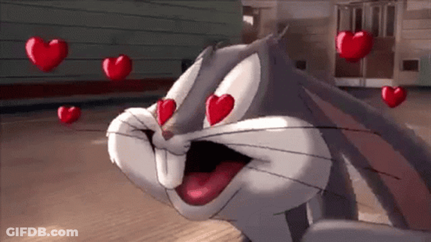 Bugs Bunny Heart Eyes GIF