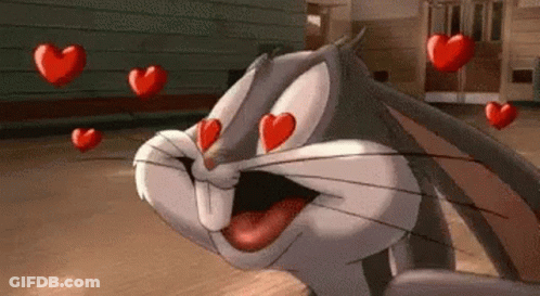 Bugs Bunny Heart Eyes GIF