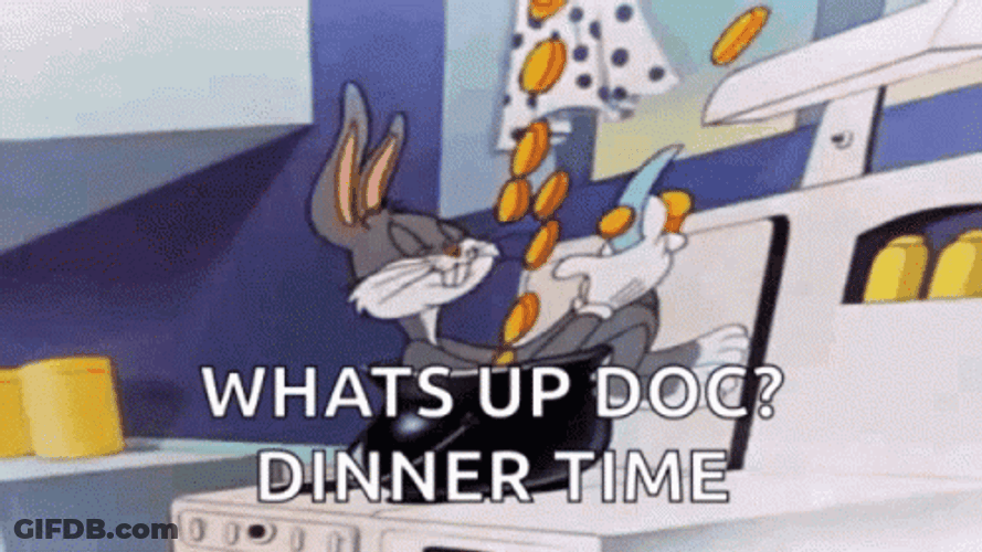 Bugs Bunny Hey Whats Up Doc Dinner Time GIF
