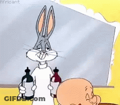 Bugs Bunny Holding Bottle GIF