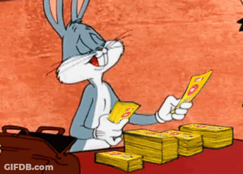 Bugs Bunny Holding Looney Tunes Paper GIF