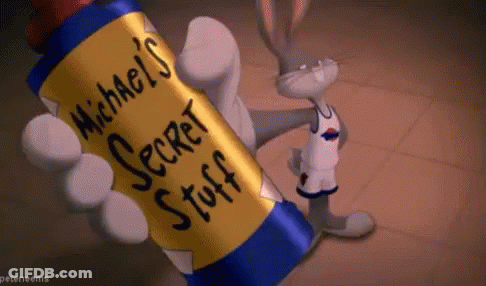 Bugs Bunny Holding Michael's Secret Stuff GIF
