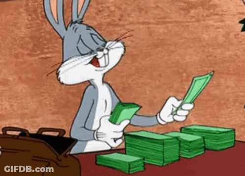 Bugs Bunny Holding Money GIF
