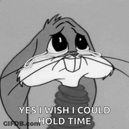 Bugs Bunny Is Crying In A Black And White Cartoon GIF