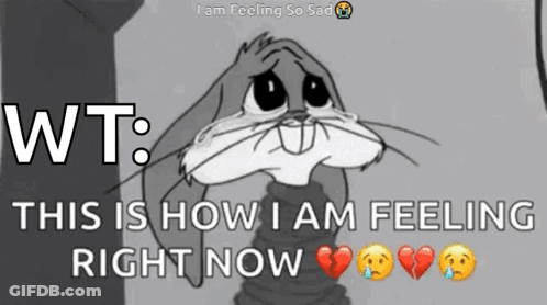 Bugs Bunny Crying With Feeling Message GIF