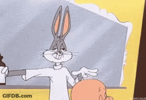 Bugs Bunny Is Giving A Peace Sign While Standing Next To Looney Tunes . GIF