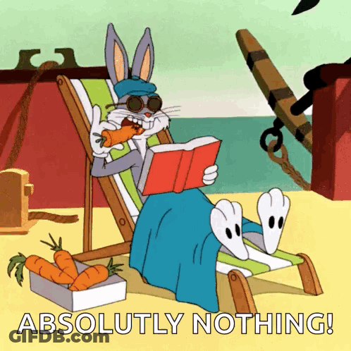Bugs Bunny Is Reading A Book While Eating A Carrot GIF