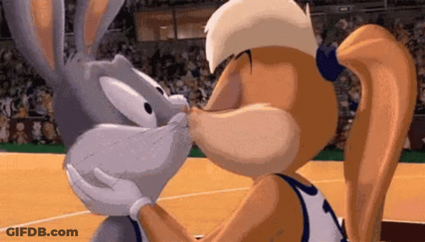 Bugs Bunny Lola Bunny Kiss Drooling GIF