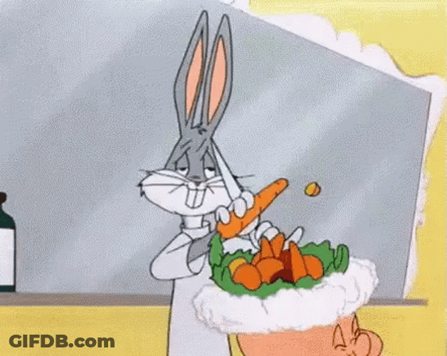 Bugs Bunny Making Fresh Carrots To Baby Buggy GIF