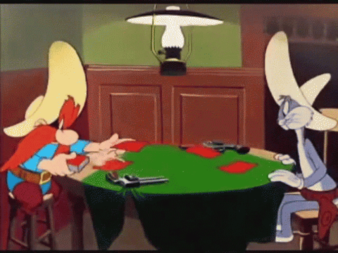 Bugs Bunny Playing Poker Game GIF