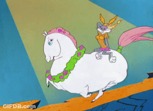 Bugs Bunny Riding On Horse GIF