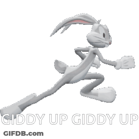 Bugs Bunny Running Saying Giddy Up GIF