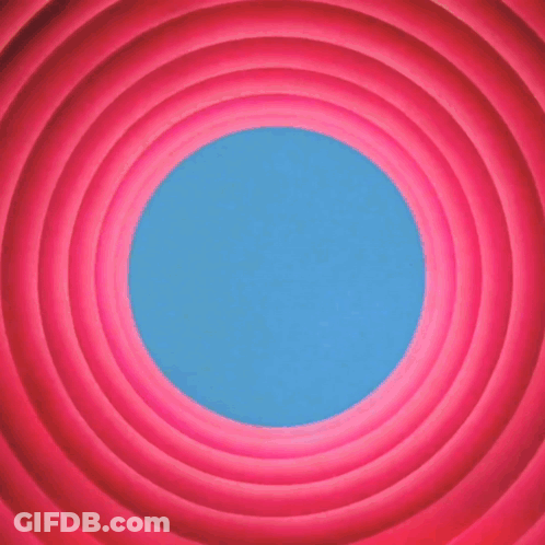 Bugs Bunny Says That 'S All For On A Pink And Blue Background GIF