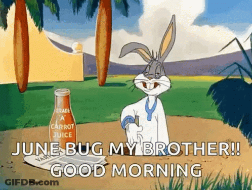 Bugs Bunny Standing By Carrot Juice Bottle GIF