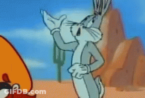Bugs Bunny Standing In Desert With Cactus GIF